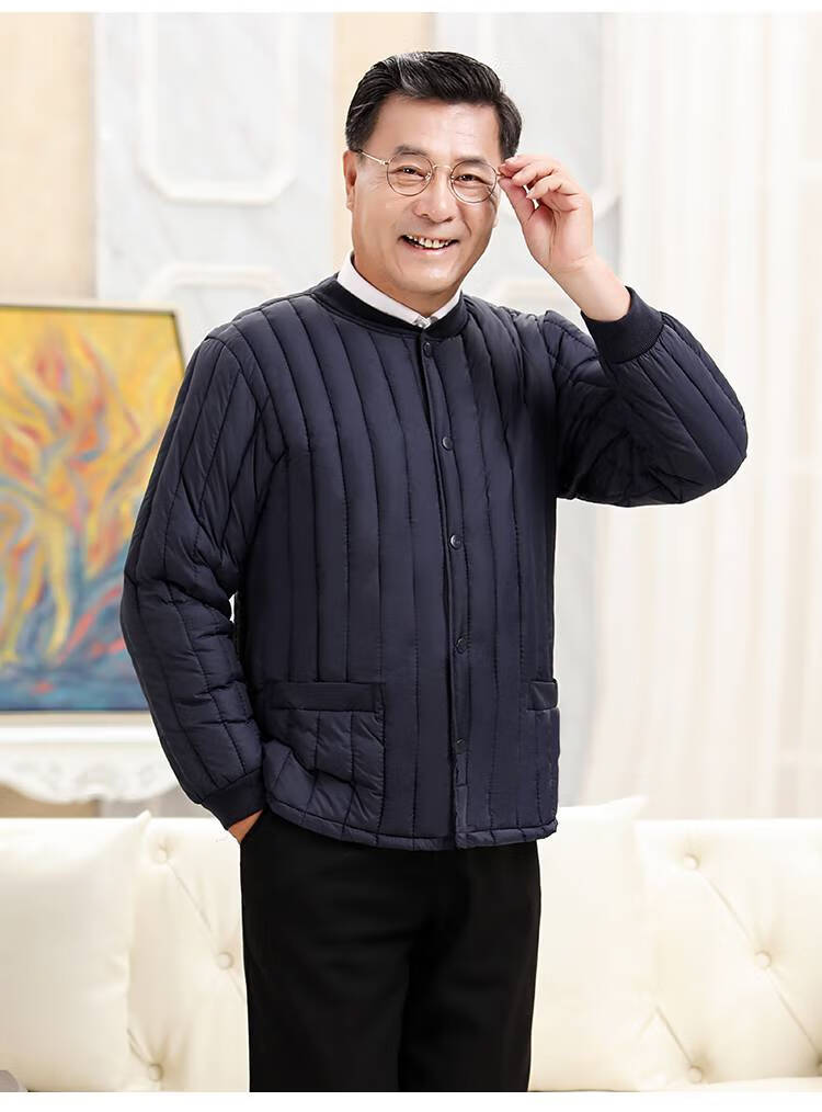 miflame丝棉轻薄小棉袄男冬季棉衣男短款中老年人内穿贴身小棉袄爷爷