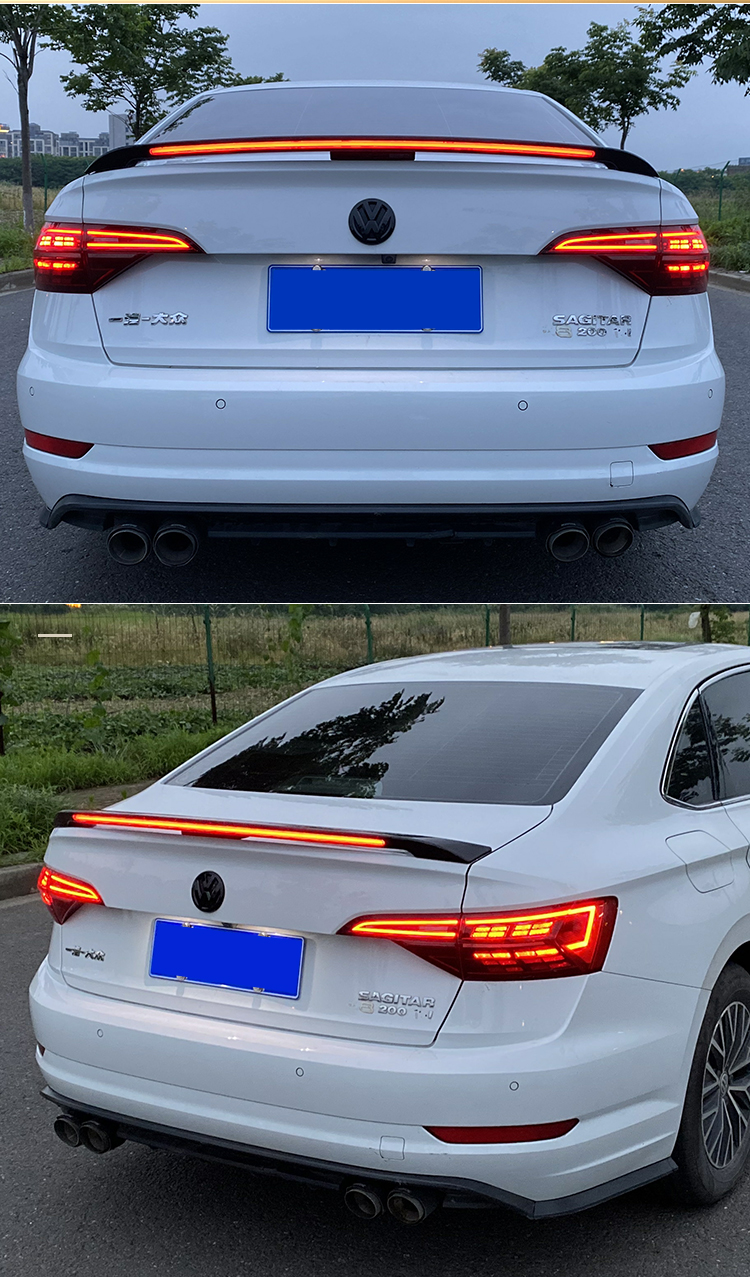 适用于速腾尾翼带灯大众19款新流光改装运动免打孔电动外观装饰宓蝶