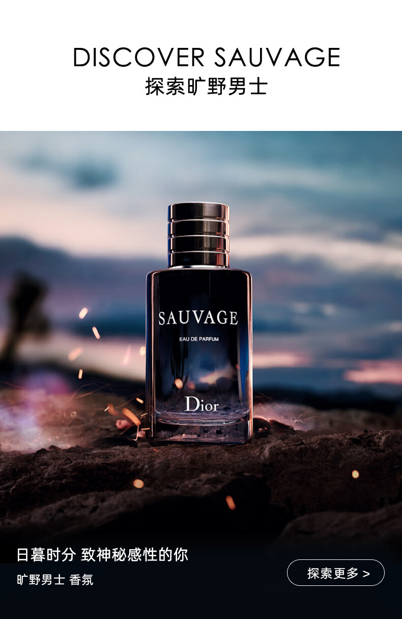 dior迪奥sauvage迪奥旷野男士淡香氛经典淡香edt 旷野男士淡香氛 木质
