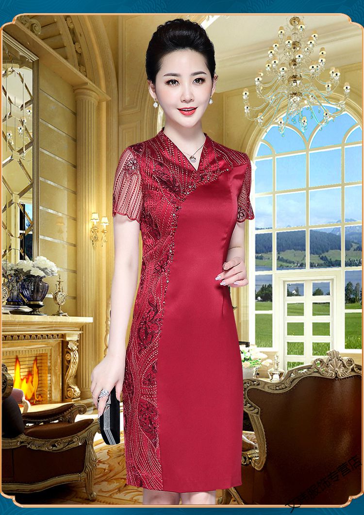 富贵鸟品牌官方店 2020新品婚礼妈妈装新娘母亲结婚礼服连衣裙洋气中