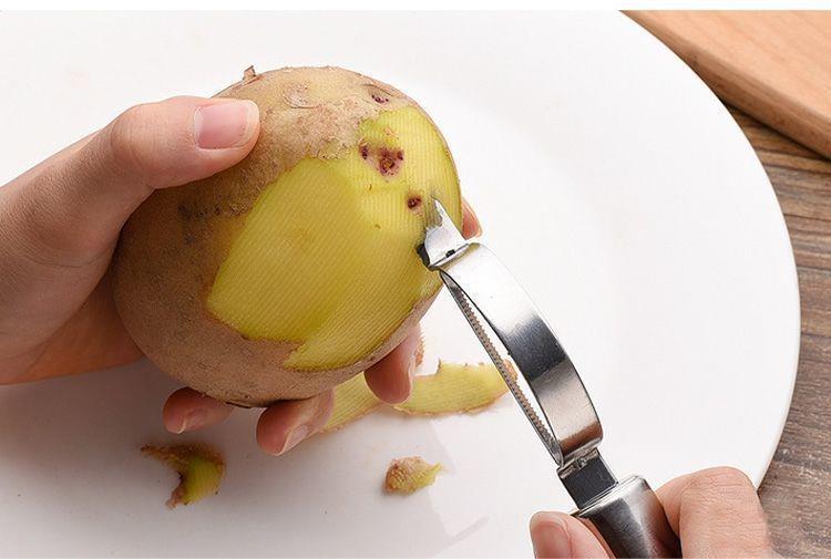 【QUHE】不锈钢削皮刀三件套刨刀土豆刮皮刀苹果削皮器家用多功能水果刨子