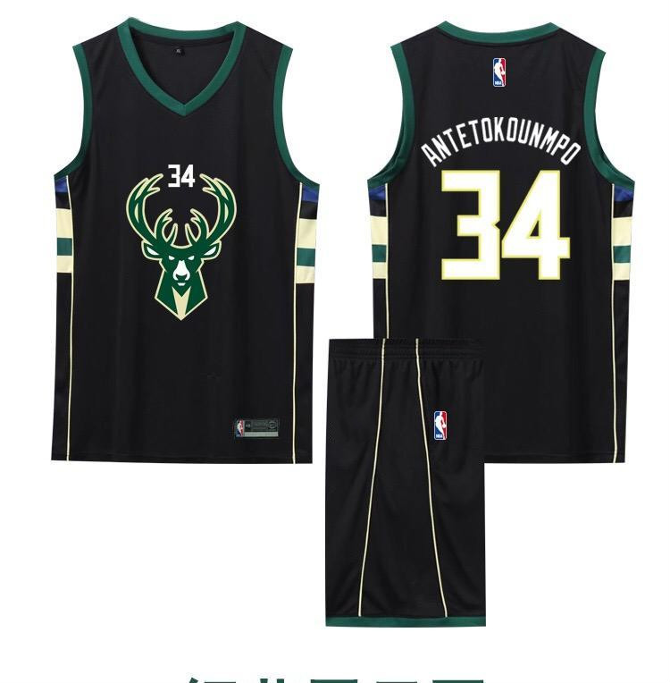 diaosai雄鹿队球衣字母哥34号篮球服套装队服男套装个性定制比赛球服