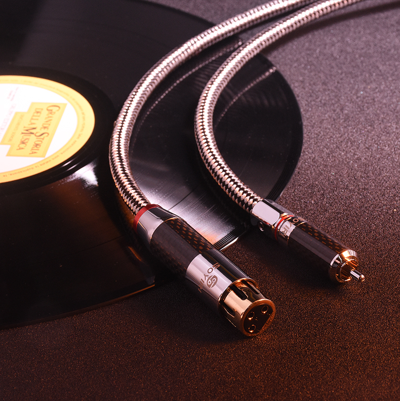 qadjg 卡农母转rca音频线xlr双卡侬母转双莲花四头线av梅花调音台功放