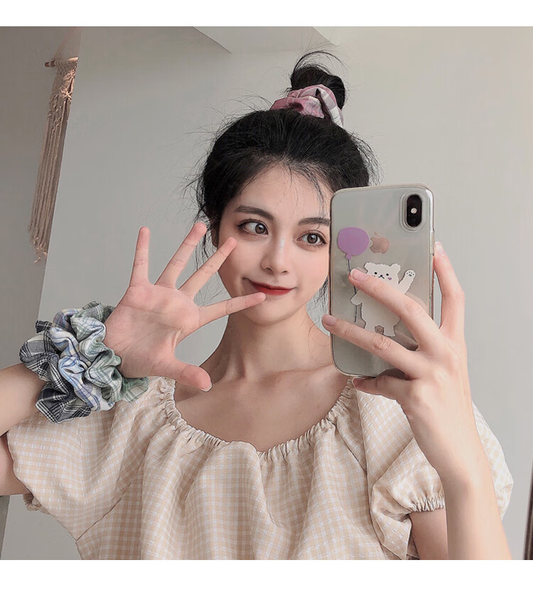 网红同款bm大肠发圈ins少女扎头发皮筋可爱女头绳韩版jk发饰 jk十件套
