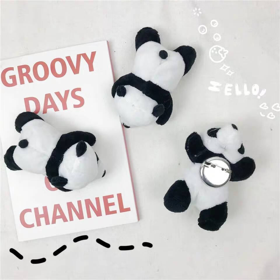 可爱趴趴熊胸针卡通可爱韩版熊猫公仔别针胸针立体衣服包包配饰 趴趴