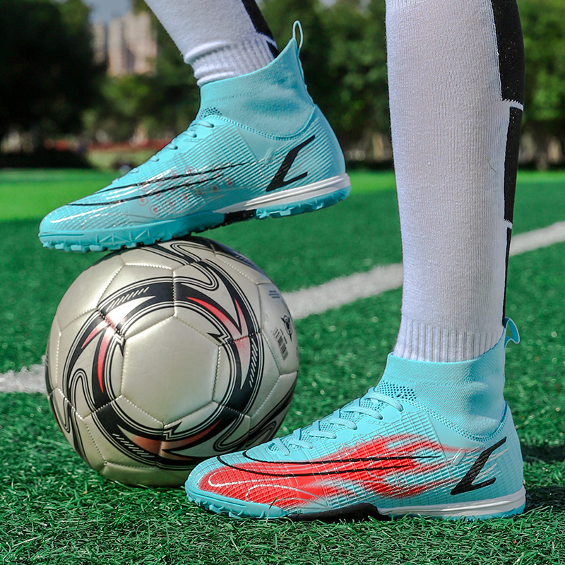c罗高帮足球鞋刺客14男女儿童学生cr7人草雪豹长碎ag短钉tf训练鞋8756