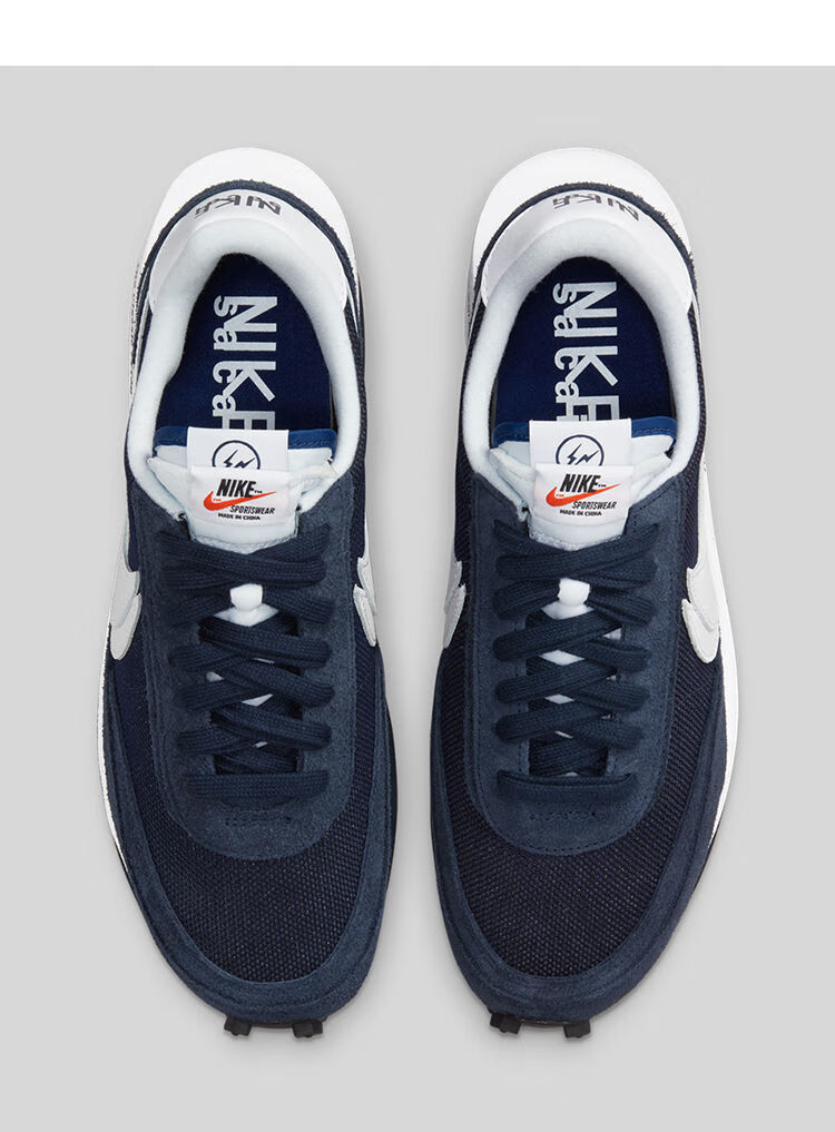 clot x sacai 华夫 米白橙藏蓝色灰白解构三方联名男女运动鞋板鞋