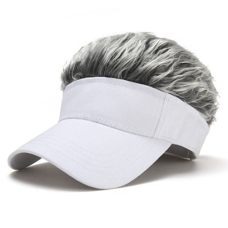 帽子带假发男帽子时尚男带假发的鸭舌帽个性搞怪帽潮帅气棒球黑色2