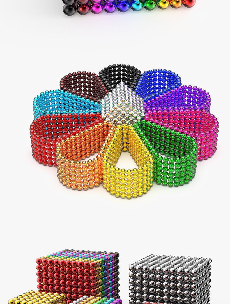 巴克球1000颗磁铁球八克吸铁石球磁力球珠抖音diy创意积木儿童玩具