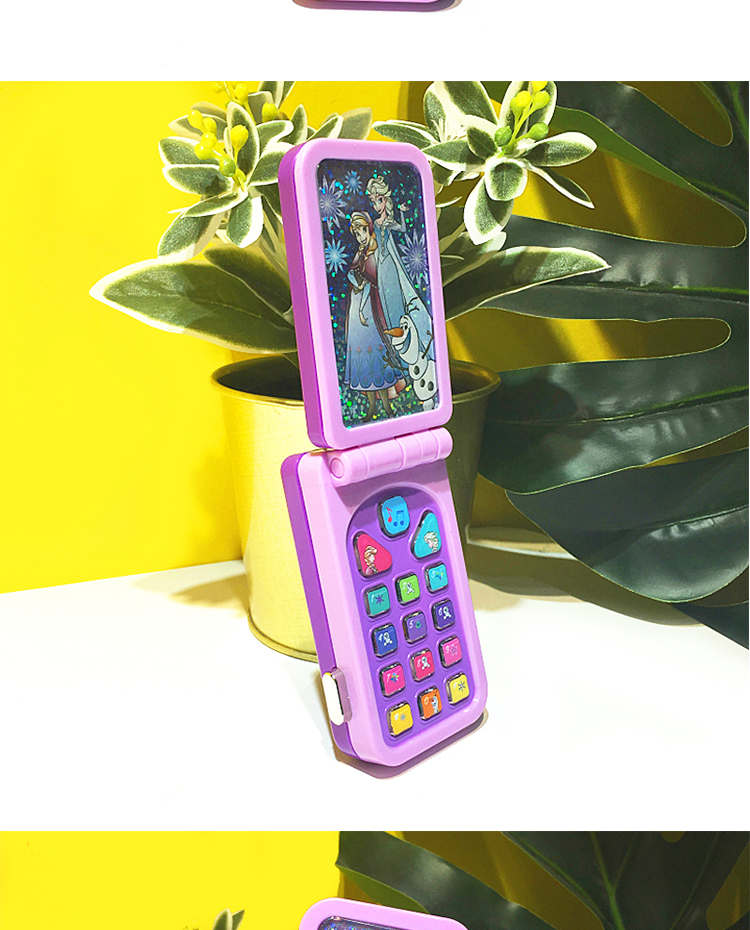 香港冰雪奇缘儿童早教手机手提翻盖仿真音乐电话宝宝玩具 反斗奇兵