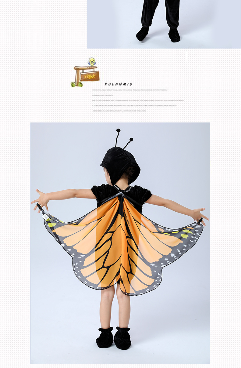 儿童昆虫动物表演出服饰毛毛虫与蝴蝶小青虫化蝶童话舞台剧服树叶道具