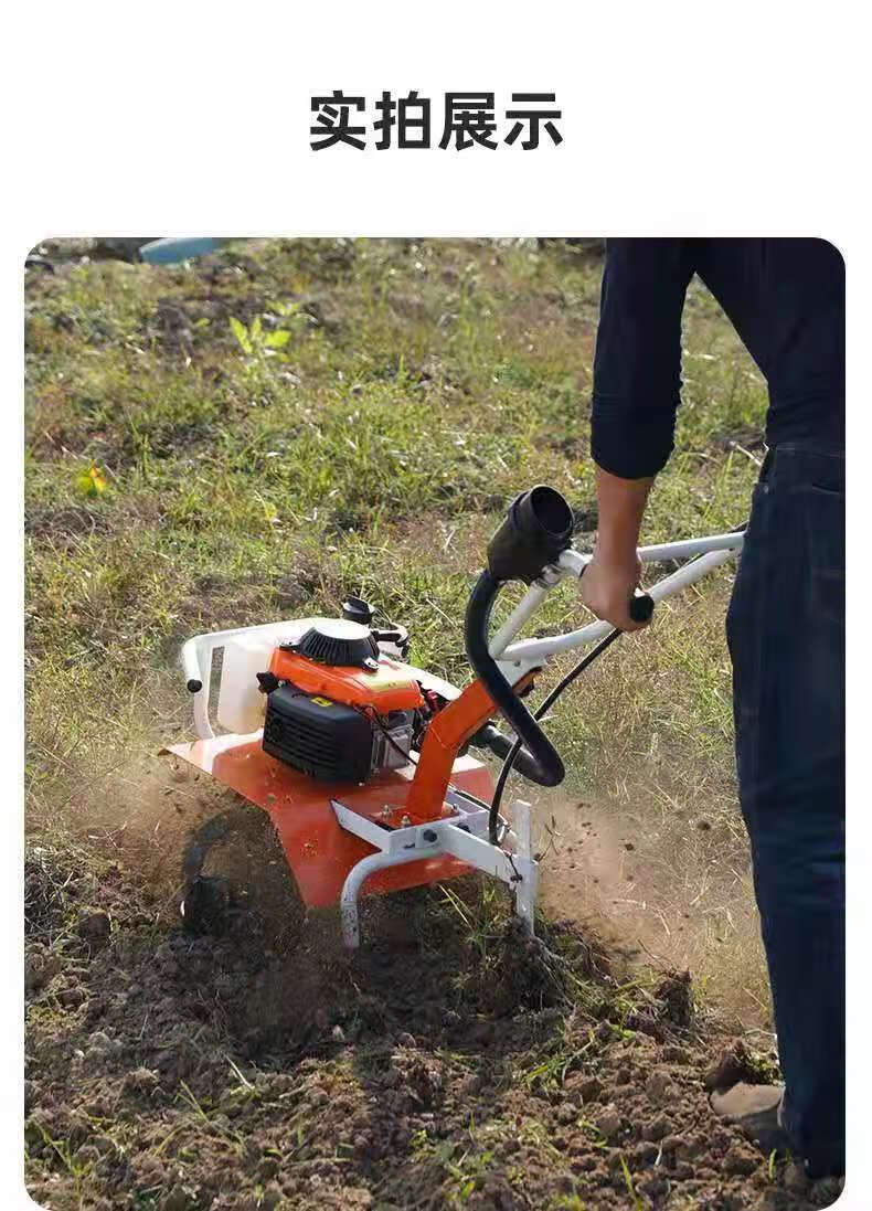 新型微耕机小型山地翻土犁地机耕地锄草汽油开沟旋耕机打田 二冲小
