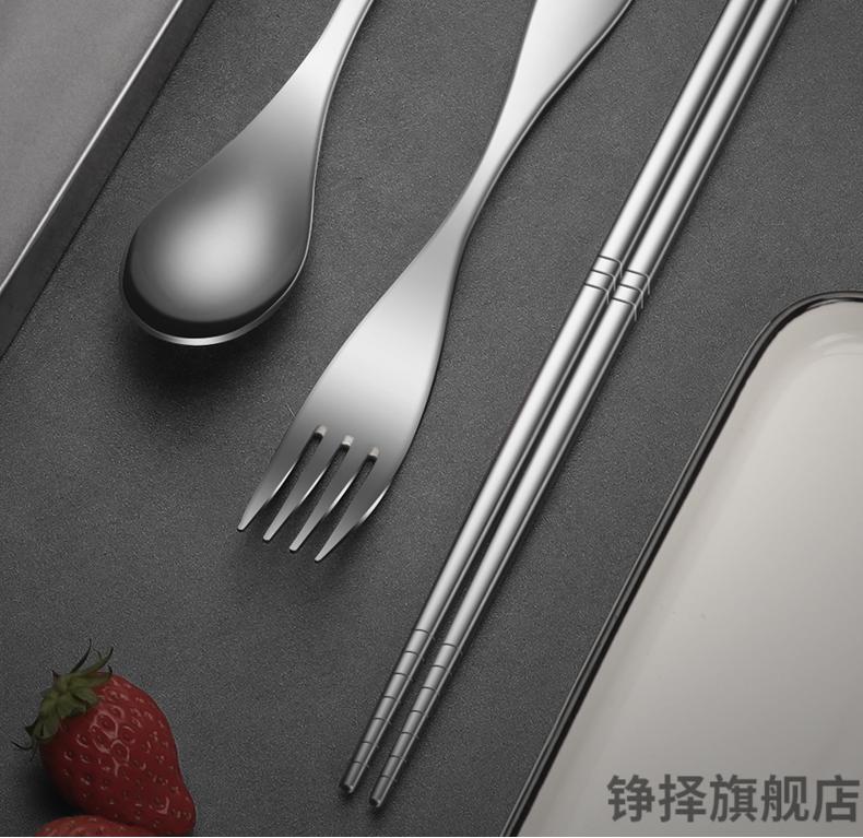 snowpeak雪峰筷子钛筷子勺子套装便捷式餐具收纳盒三件套钛合金户外带