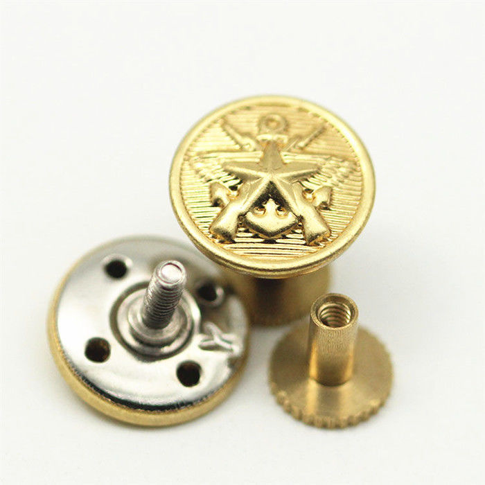 肩章新品纽扣肩章螺丝帽扣金色学员五角星扣子肩扣制服纽扣金色15mm手