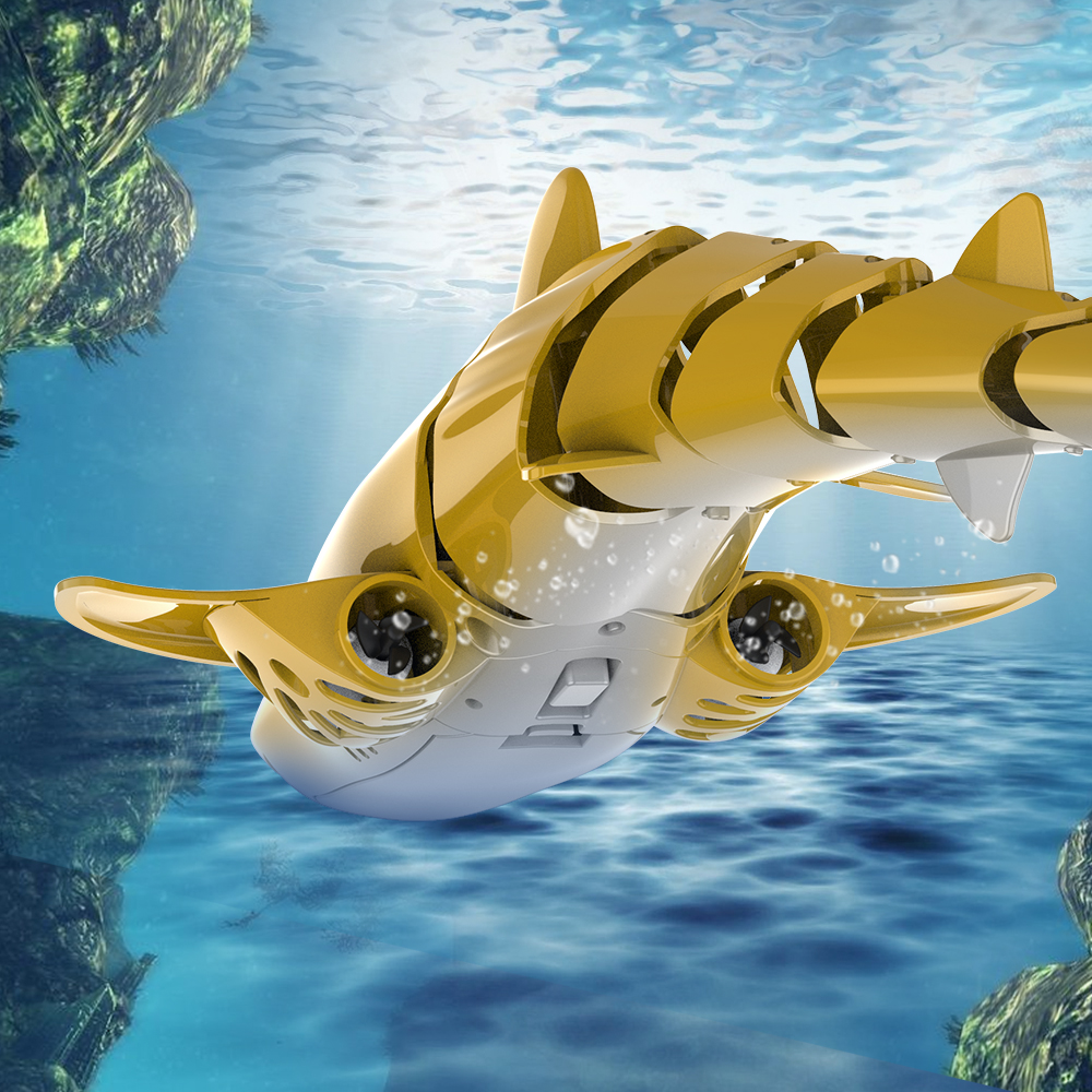 摇摆电动鱼遥控鲨鱼蓝黑鲨仿真动物水下玩具仿生模型男孩儿童戏水