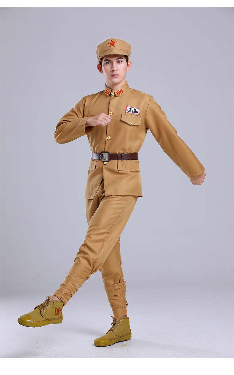 抗美援朝老式红中国人民志愿50式抗战表演出服装定制人民志愿军5件套l