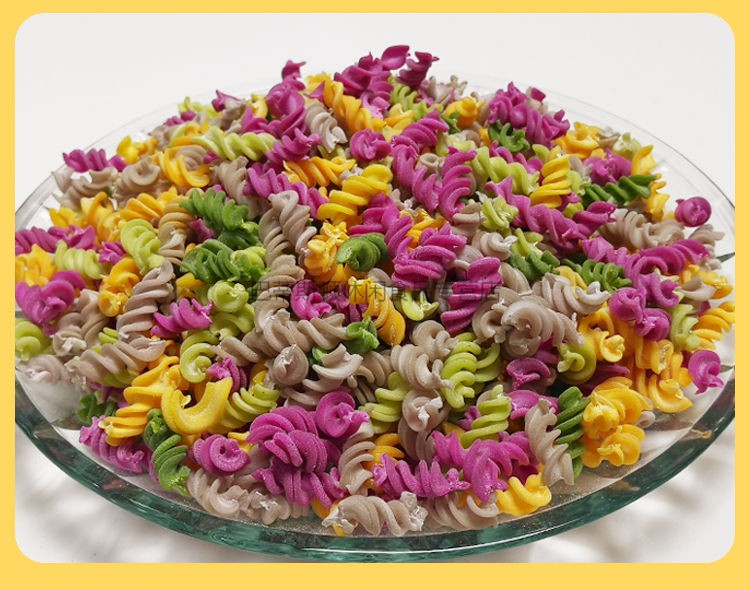 手工制作蔬菜面蝴蝶营养面条家用彩色海螺卡通面片营养果蔬面200g精致