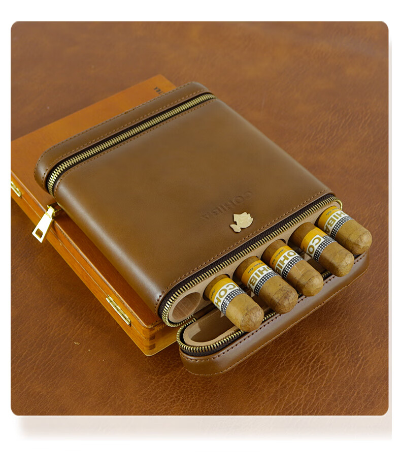 龙昌官方旗舰zippo同款雪茄盒便携式保湿包随身轻便烟盒雪松木皮套