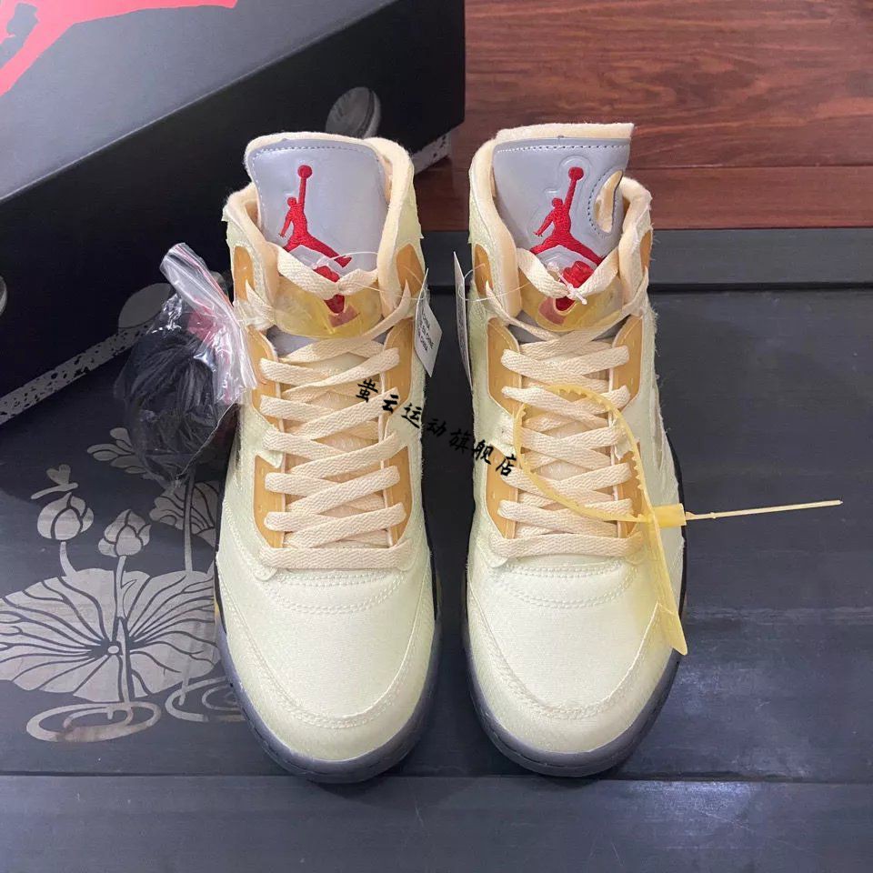 纯原ow x aj5白帆 白蝉翼篮球鞋原档案精准数据打造内侧进口kpu 白