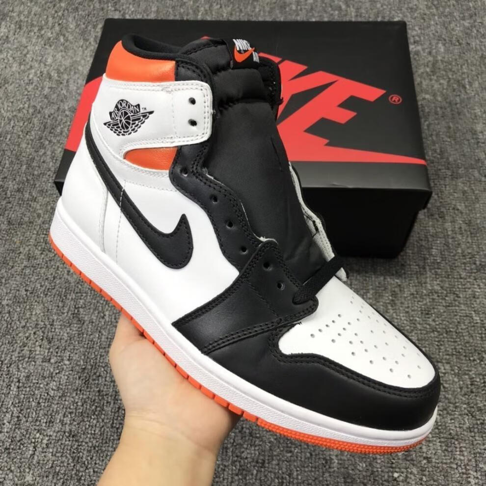 旗舰官方同款 莆田纯原aj1黑白橙扣碎篮板白橙扣碎aj1猪油扣碎黑橙扣