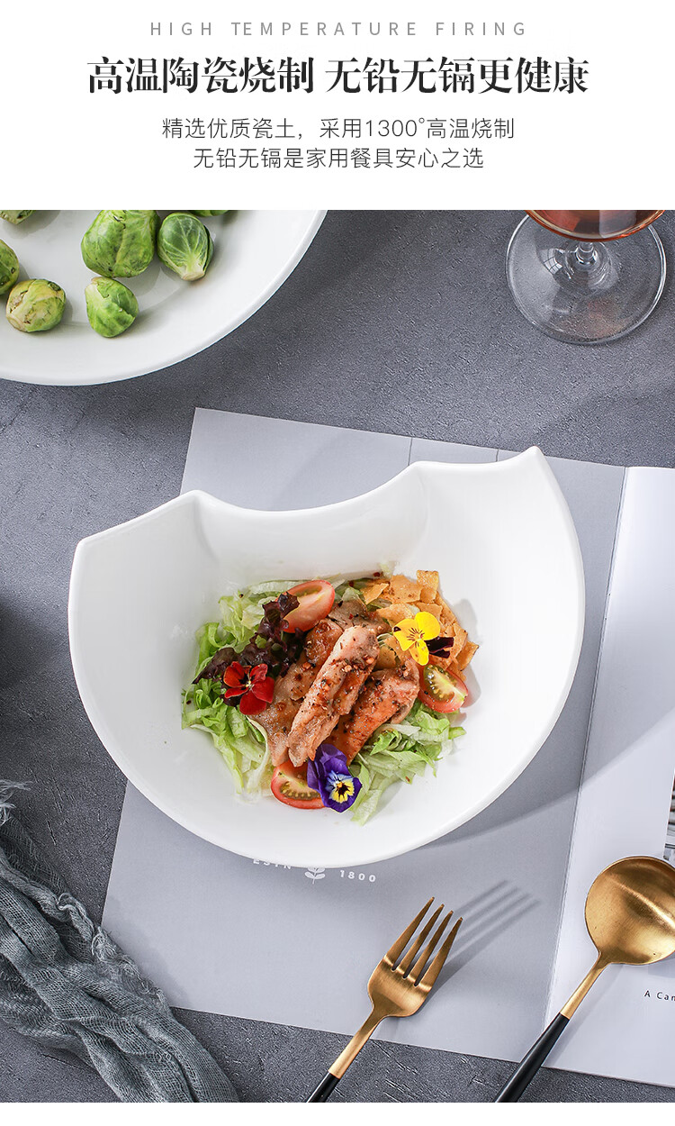 盘子菜盘创意网红酒店意境餐具凉菜摆盘北欧风格碟水果蔬菜沙拉盘9