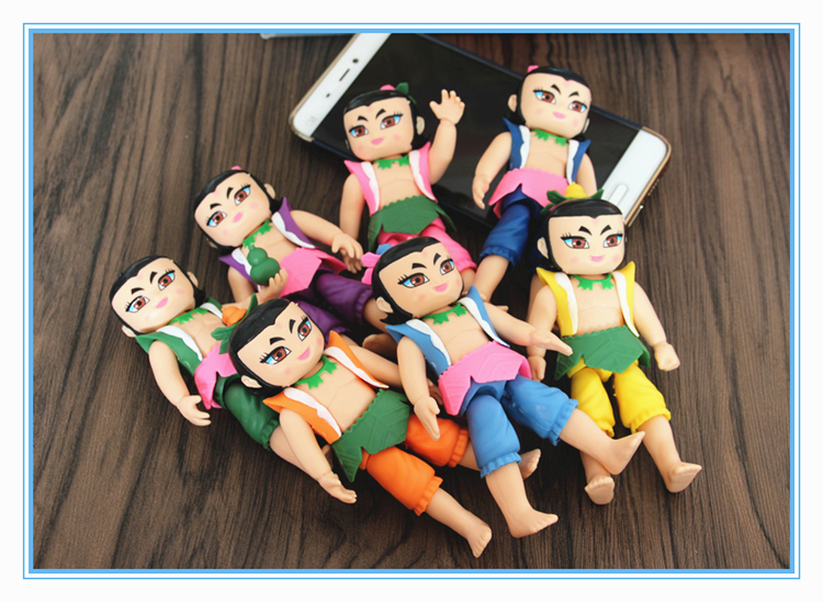 金刚葫芦娃七兄弟关节可动摆件换配件人偶模型公仔生日礼物 q版葫芦娃