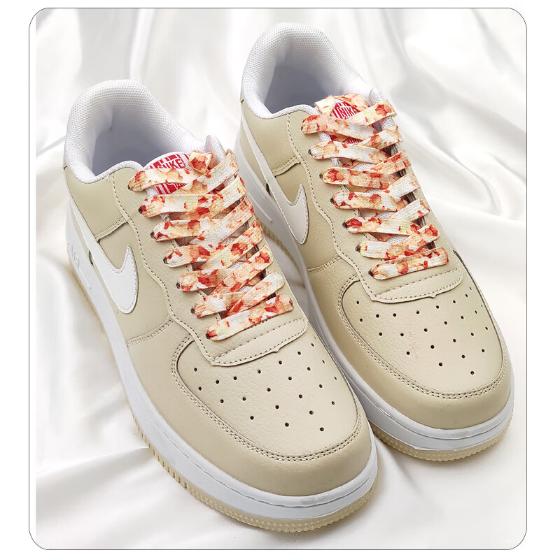 菲凡阁鞋配米白橙色男女百搭aj1适配nikeaf1空军一号可乐爆米花鞋带爆