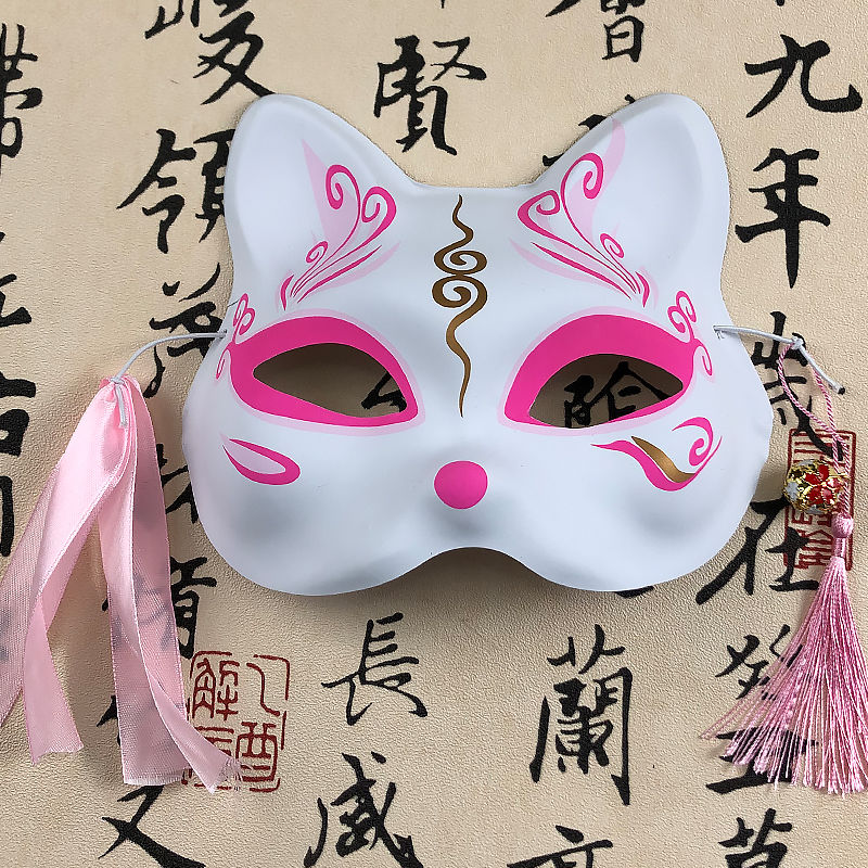 新款全脸古风汉服狐狸面具国风仙女面罩化妆舞会cos舞台表演道具 小姐