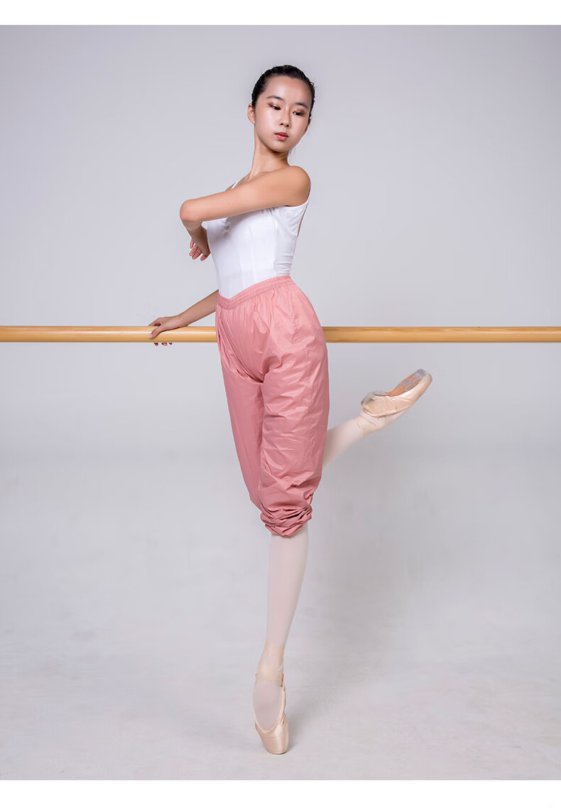 芭蕾舞热身裤练功裤薄软透气舞蹈服女形体裤 灰绿色 l