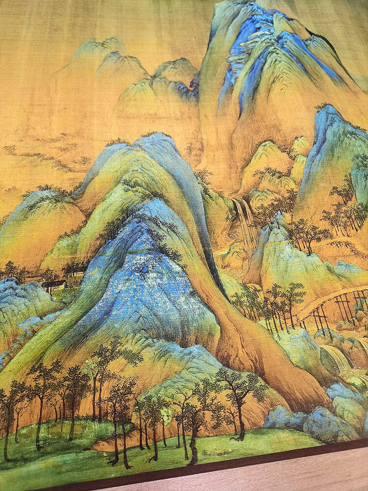 千里江山图 王希孟千里江山图全卷名家真迹故宫长卷卷轴微喷国画复制