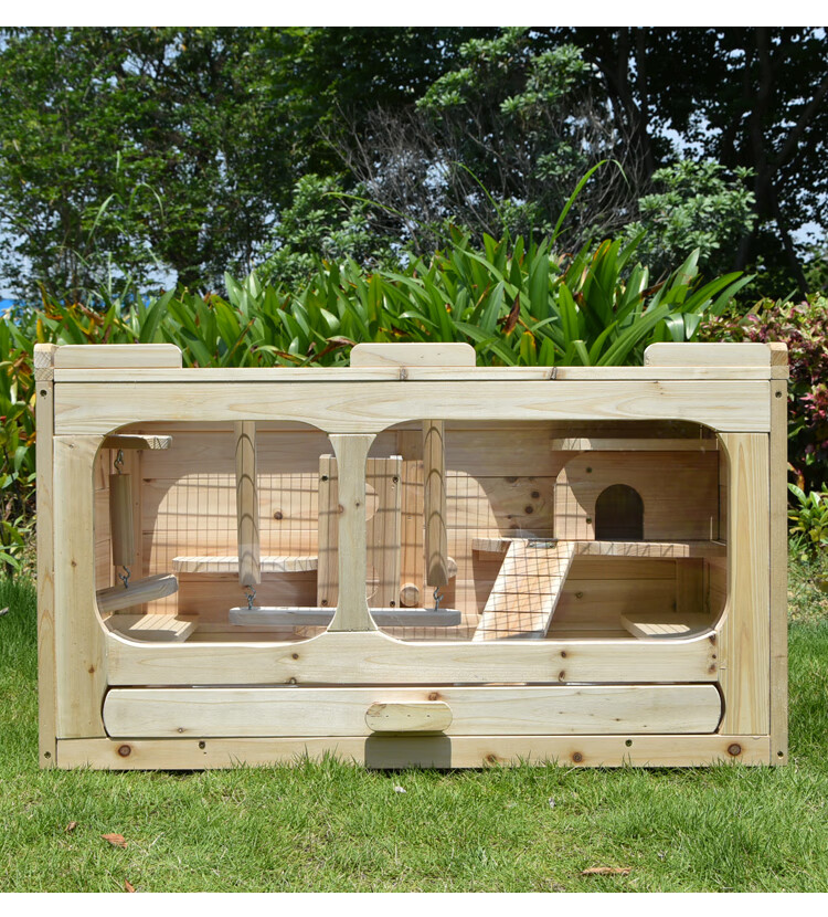 仓鼠窝实木木制仓鼠笼小宠笼具躲避爬梯宠物玩具木屋别墅攀爬趣味