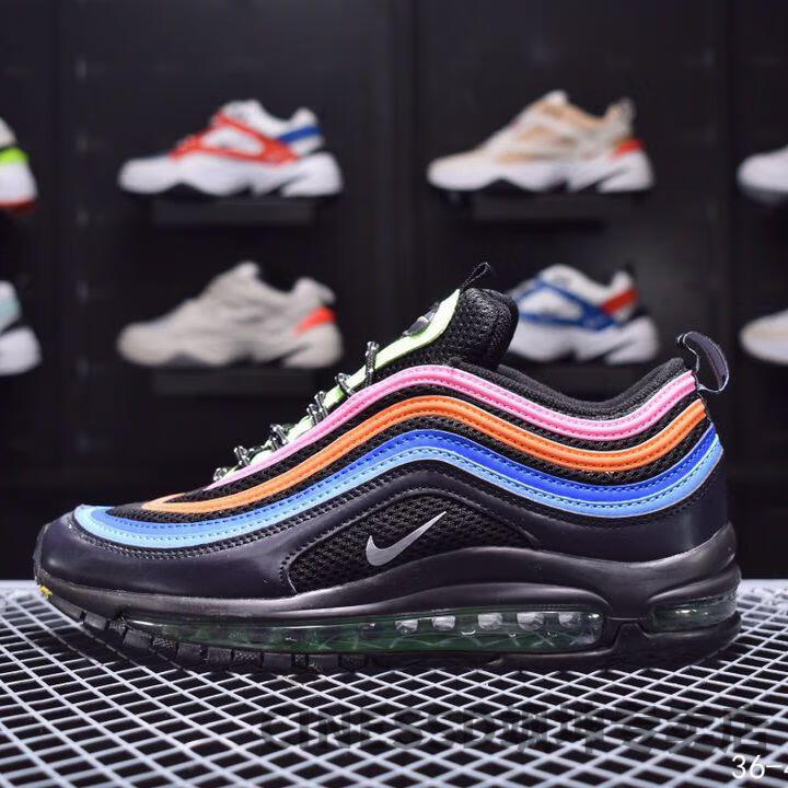 air max 97 气垫蓝色笑脸万花筒上海城市限定男女鞋 跑步鞋 2 36