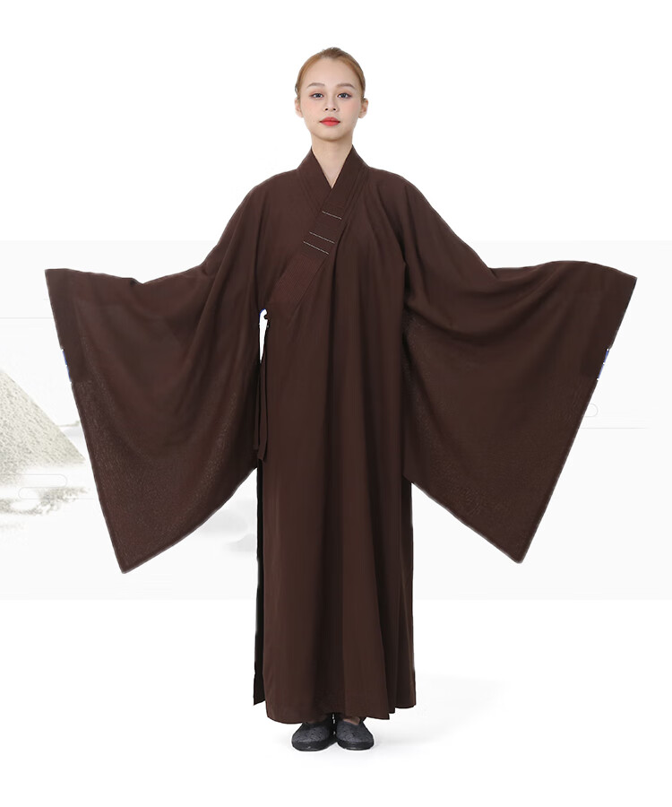 僧服四季款海清禅修服和尚服男女居士服比丘尼僧装僧衣海青 咖啡色 38