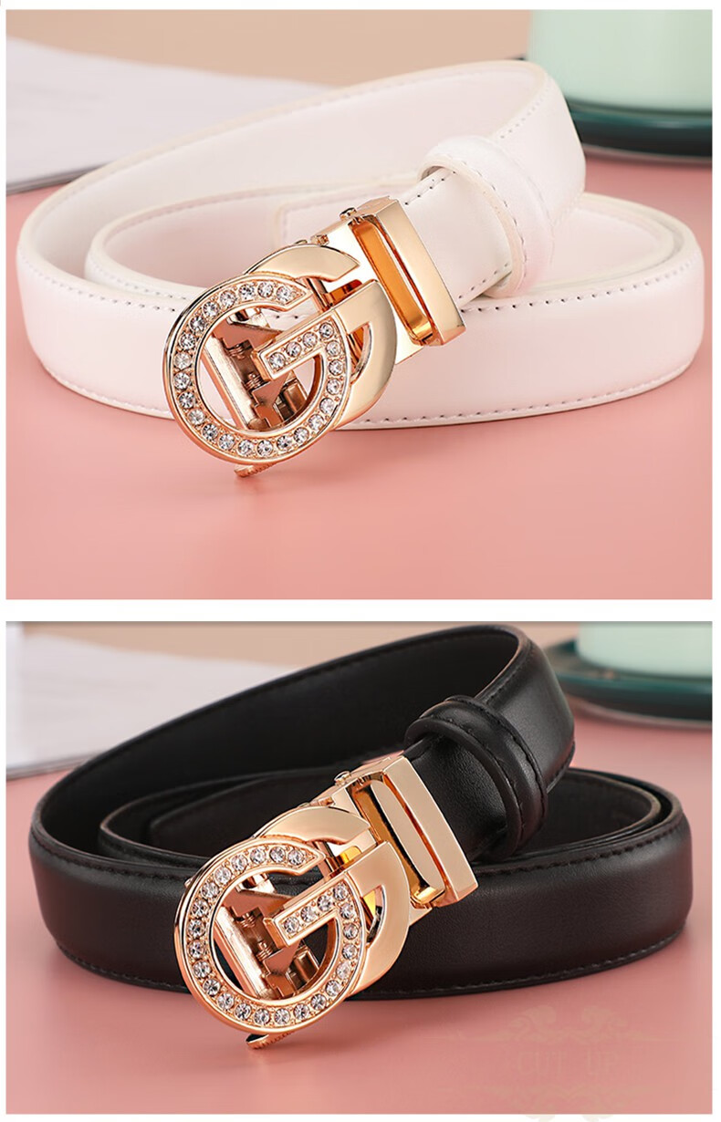 品牌女士皮带2021年新款时尚百搭腰带女真皮韩版潮流自动扣裤带女生夏