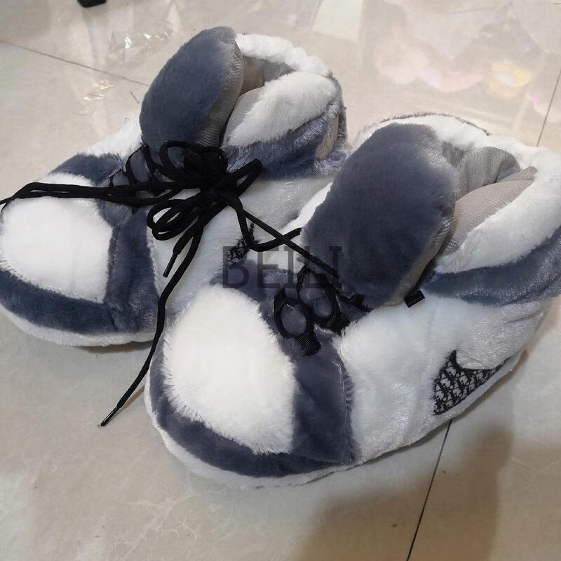 beili国潮百搭2022a锥恶搞棉拖鞋网红冬季胖胖椰子棉鞋防滑加厚毛毛鞋