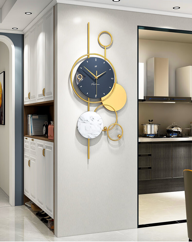 【京选品质】创意现代轻奢风格挂钟钟表客厅简约装饰挂墙壁钟艺术钟表