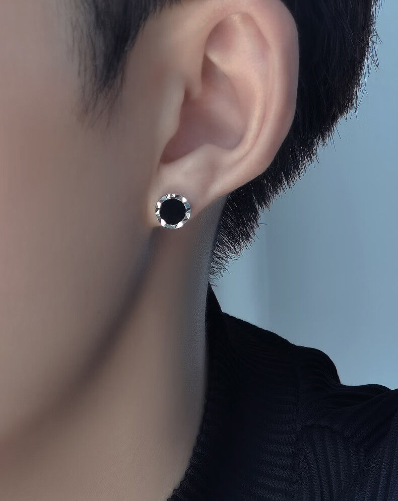 珍韵缘银耳钉男感小众潮男士耳环耳饰潮流个性男款男生耳圈星河耳钉