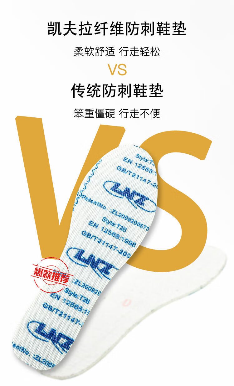 热拜防穿刺鞋垫防扎防丁防刺穿鞋垫凯夫拉防钉子工地专用透气防滑欧标