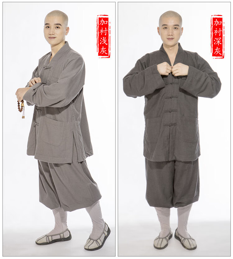 僧服冬装秋冬款僧服短褂哔叽加绒加衬僧袍和尚服僧衣棉衣棉袄小褂套装