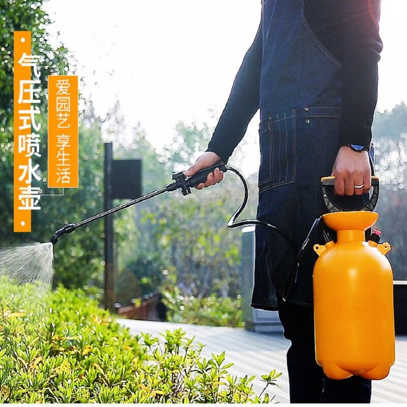 消毒喷壶大背式消毒喷雾器气压式喷水壶药水机洗车浇花喷壶 q 50黄色
