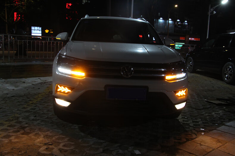 专用于19-22款大众途岳日行灯led改装 新途岳前雾灯改装日间行车灯