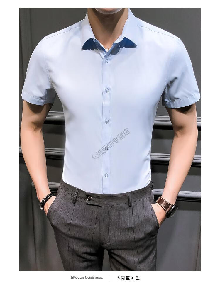 男装 衬衫 轩莱雅(xuanlaiya) 轩莱雅 短袖衬衫男2020夏季新款横竖短