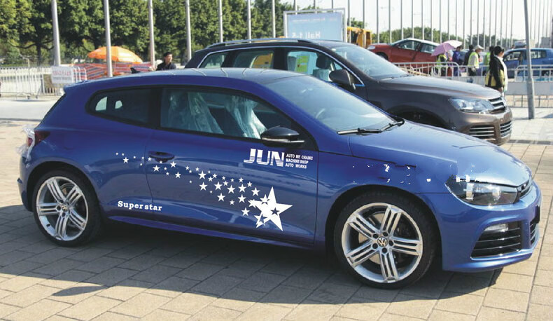 汽车拉花个性 贴纸 星星贴 遮盖划痕贴花车身腰线 juv创意图案 车贴