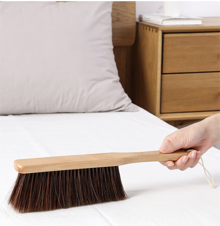 扫床刷子家用床刷长柄软毛除尘刷床上清洁扫帚刷床扫炕笤帚实木手柄