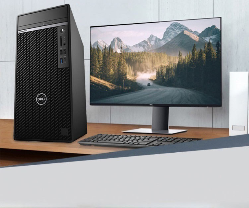 戴尔(dell)optiplex 7080mt 十代八核商用办公台式机电脑 主机 27英寸