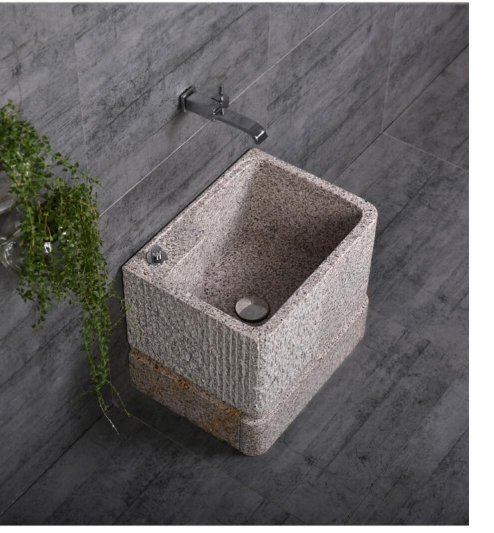 石头拖把池石雕阳台卫生间户外石材墩布池大理石拖布池落地式家用