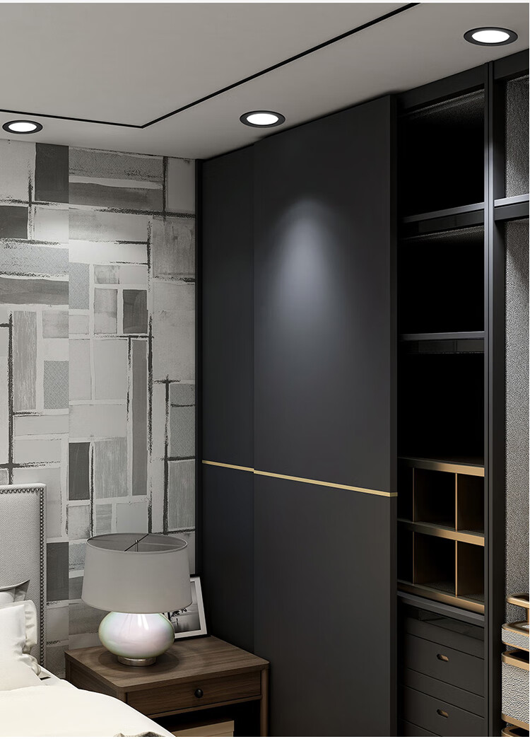 60欧普侍射灯led天花灯嵌入式筒灯75开孔黑色三色边框家用5w12w过道