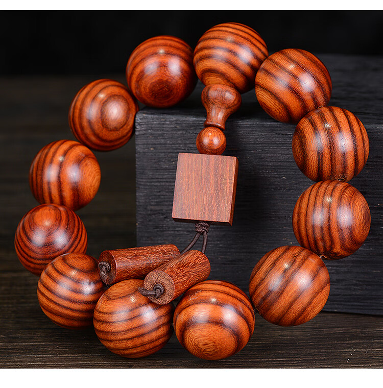 赞比亚花梨木手串20男女手链木质文玩时尚首饰佛珠情侣饰品20mm12颗