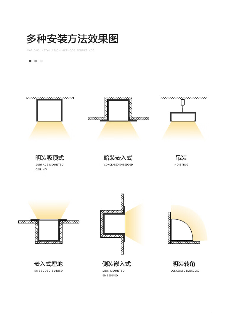 黑色铝槽灯嵌入式线型灯线条灯线性灯装饰灯条灯槽 型号:870-尺寸9*7.