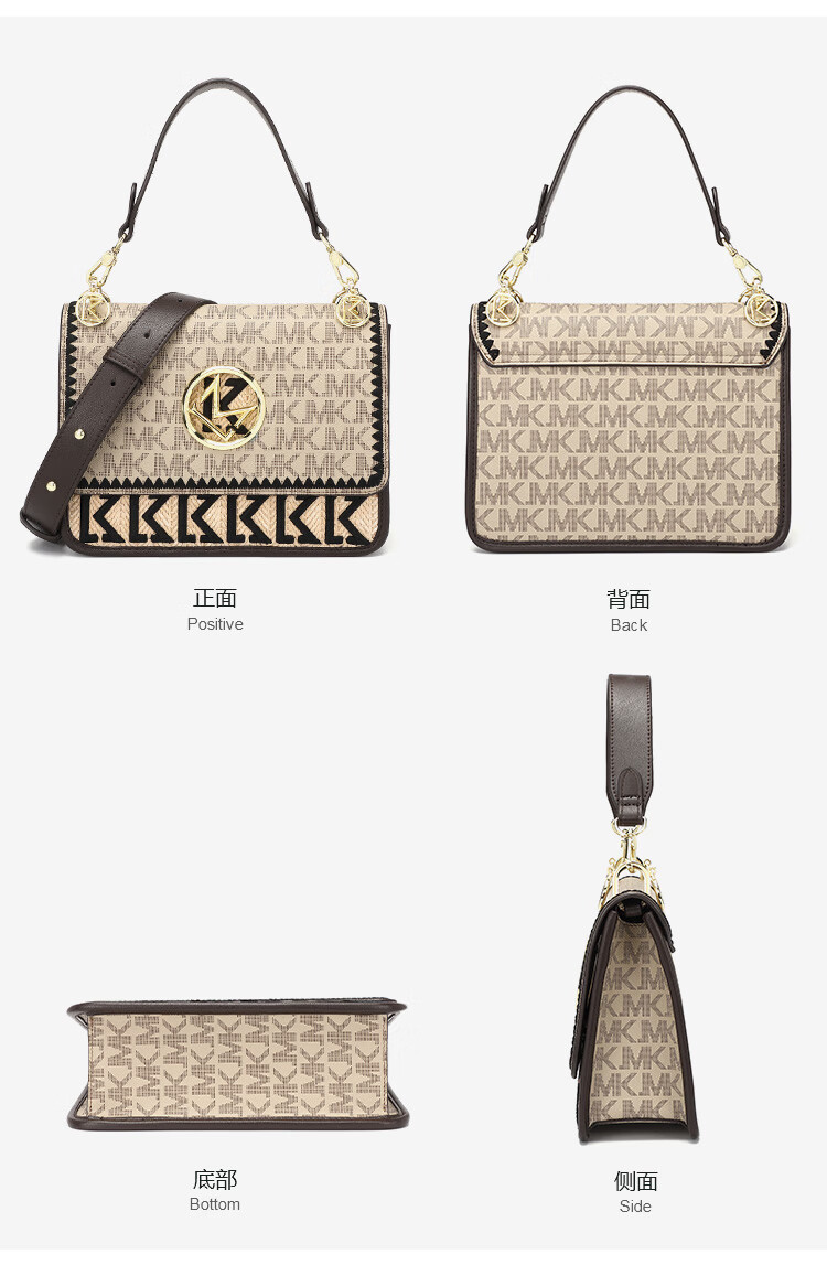 cksy轻奢品牌法国k系列定制老花洋气真皮包包女2022新款时尚百搭单肩